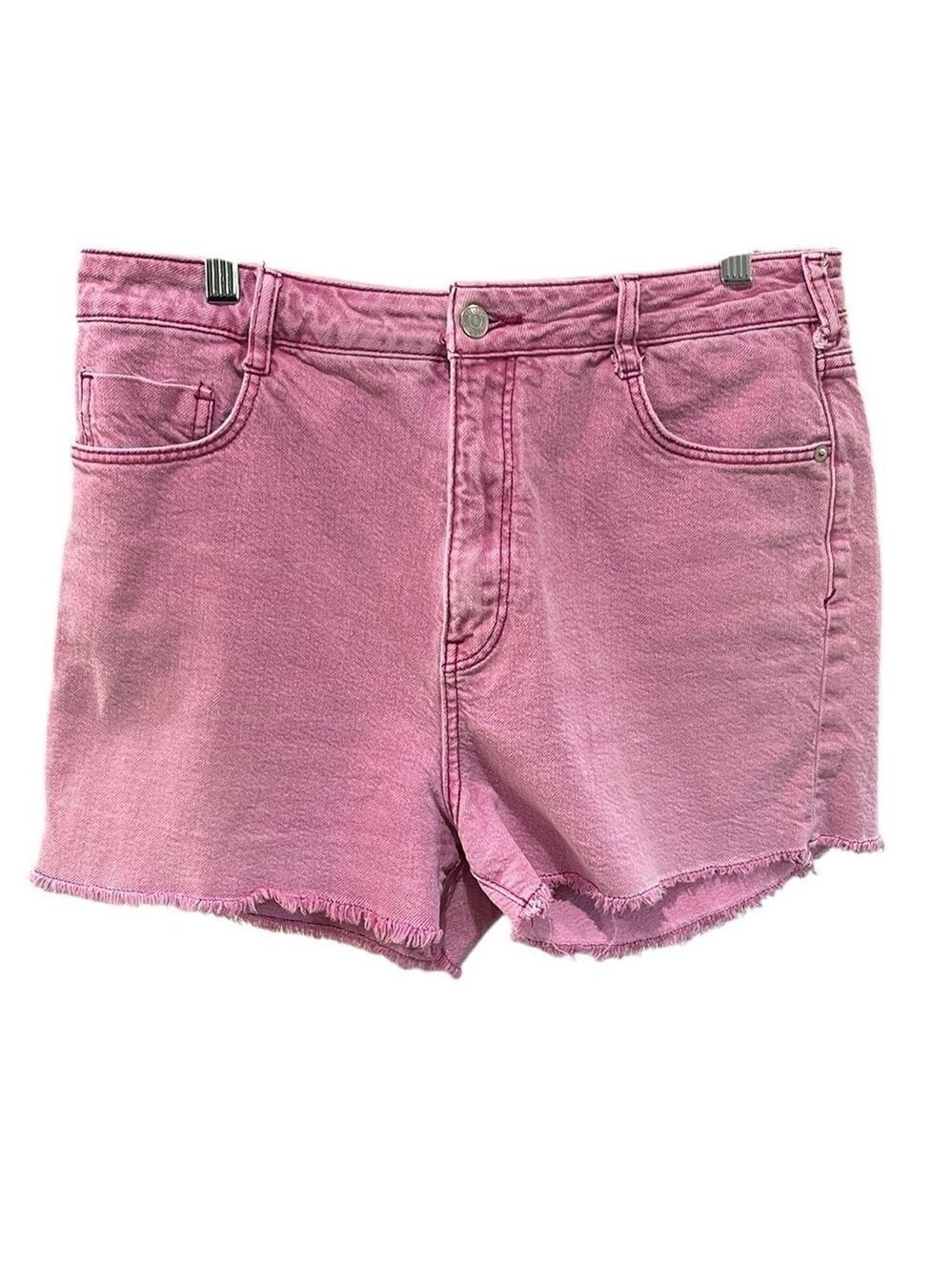 Anthropologie Pilcro Distressed Wash High Waisted Jean Shorts SZ 30 Pink